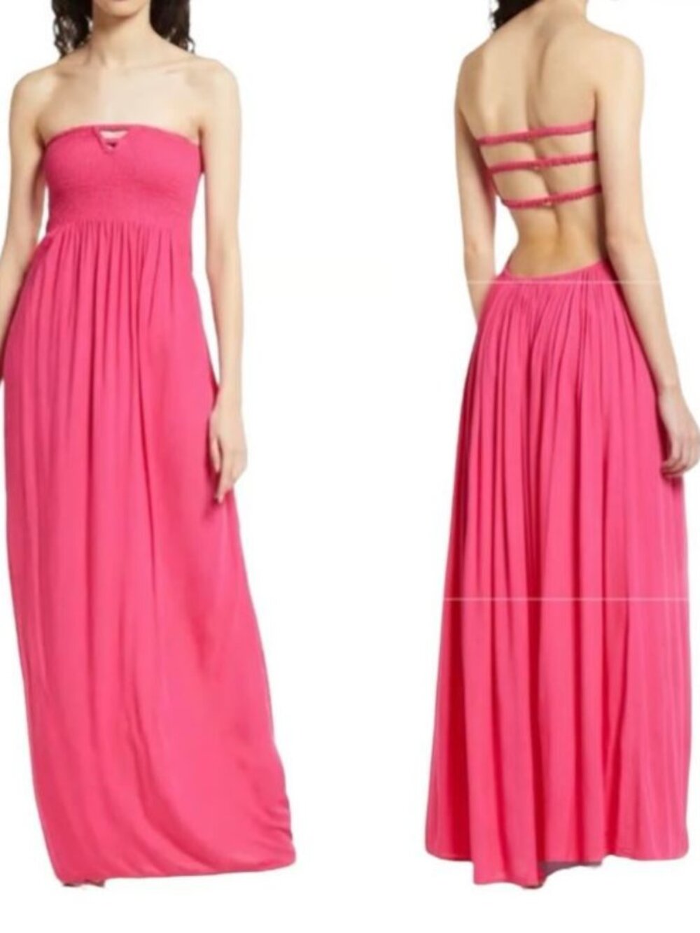 Womens Area Stars Pink Maxi Dress New